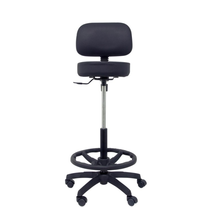 Taburete Llanos similpiel negro