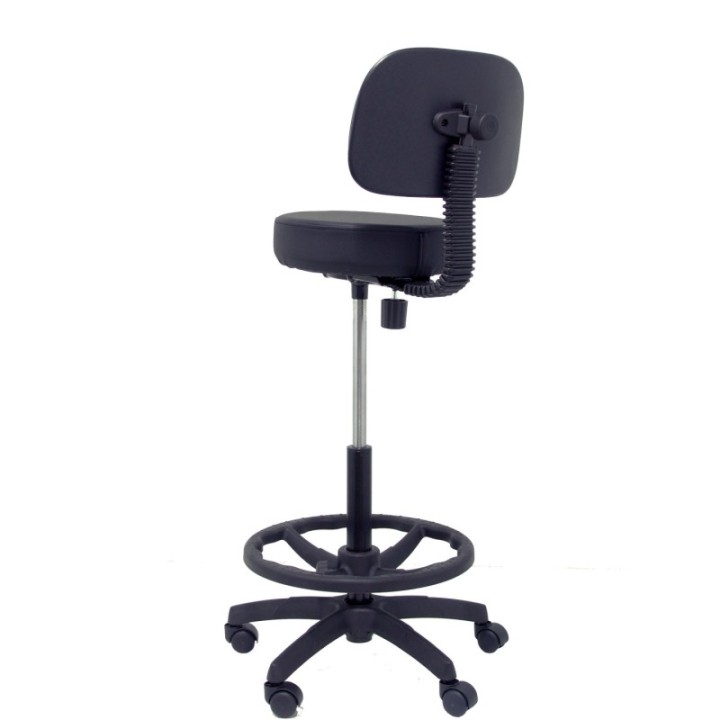 Taburete Llanos similpiel negro