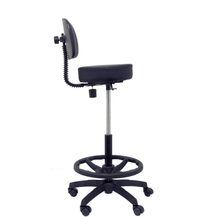 Taburete Llanos similpiel negro