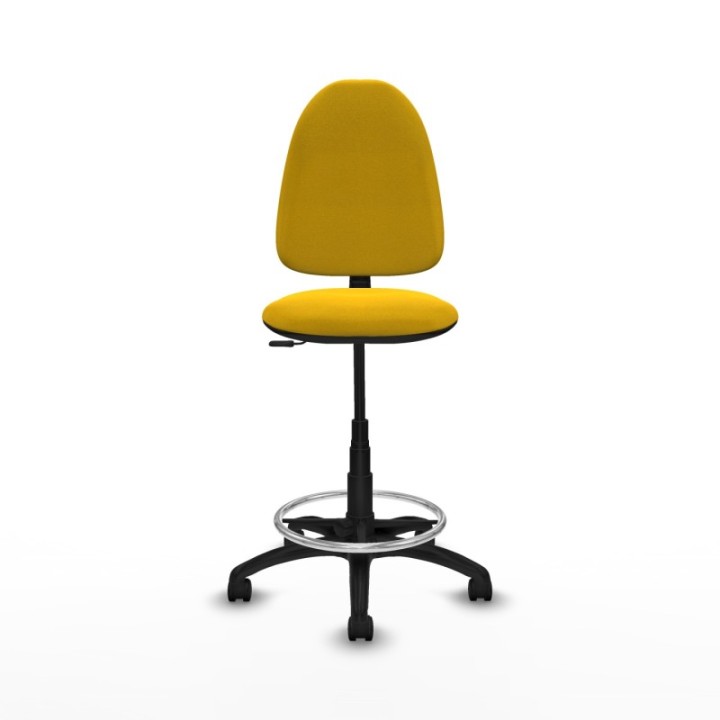 Taburete Aýna CP bali amarillo base poliamida ruedas nailon 50mm