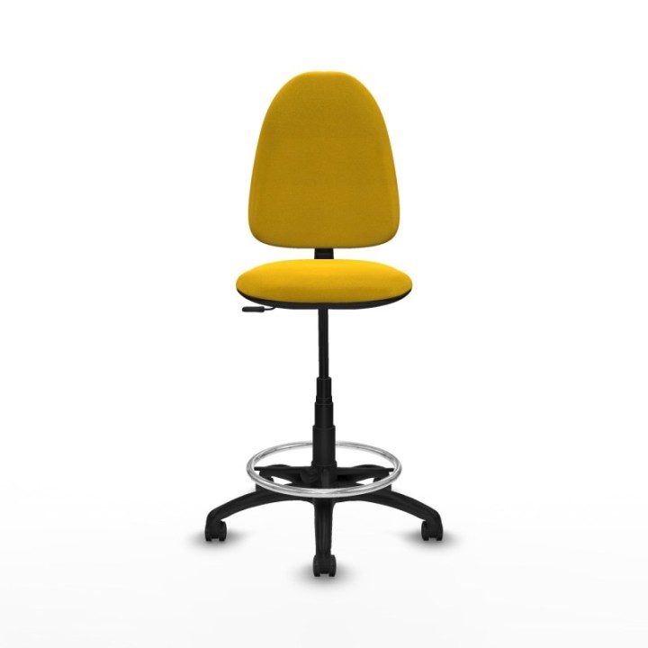 Taburete Aýna CP bali amarillo base poliamida ruedas engomadas 50mm