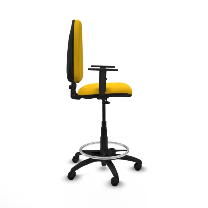 Taburete Aýna CP bali amarillo brazos 1D base poliamida ruedas nailon 50mm