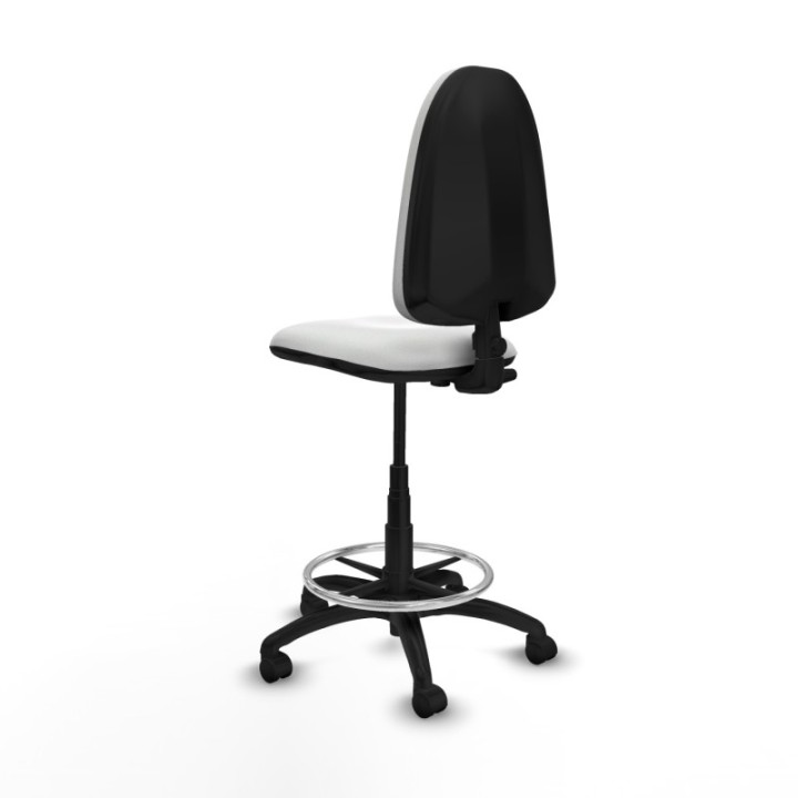 Taburete Aýna CP bali blanco base poliamida ruedas nailon 50mm