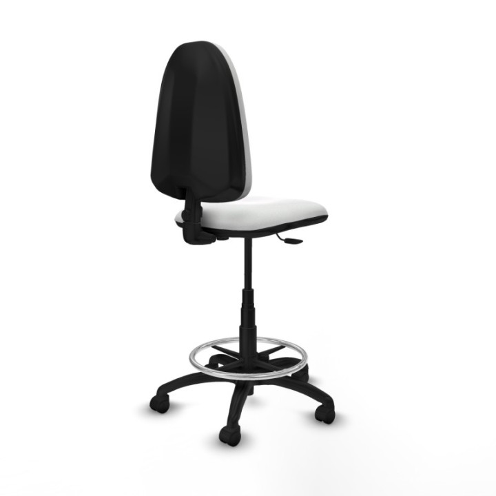 Taburete Aýna CP bali blanco base poliamida ruedas nailon 50mm