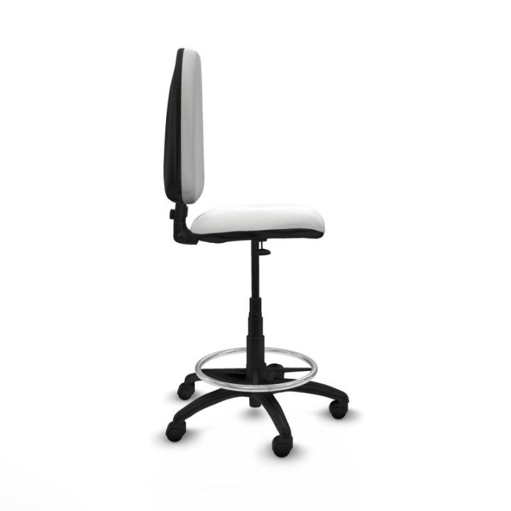 Taburete Aýna CP bali blanco base poliamida ruedas nailon 50mm