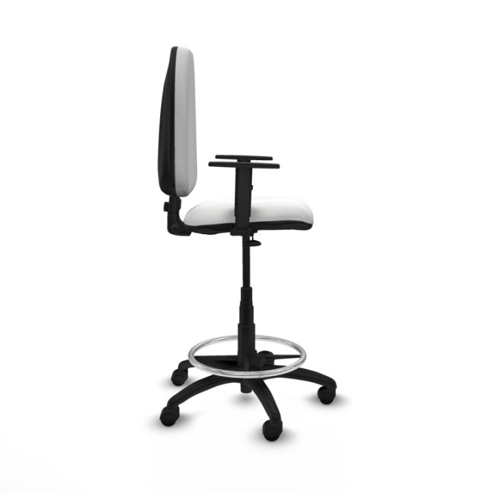 Taburete Aýna CP bali blanco brazos 1D base poliamida ruedas nailon 50mm