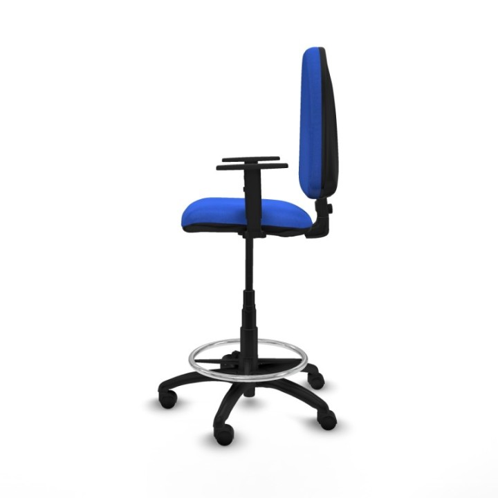 Taburete Aýna CP bali azul brazos 1D base poliamida ruedas nailon 50mm