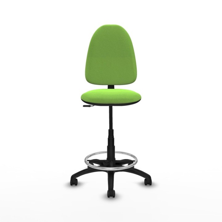 Taburete Aýna CP bali pistacho base poliamida ruedas engomadas 50mm