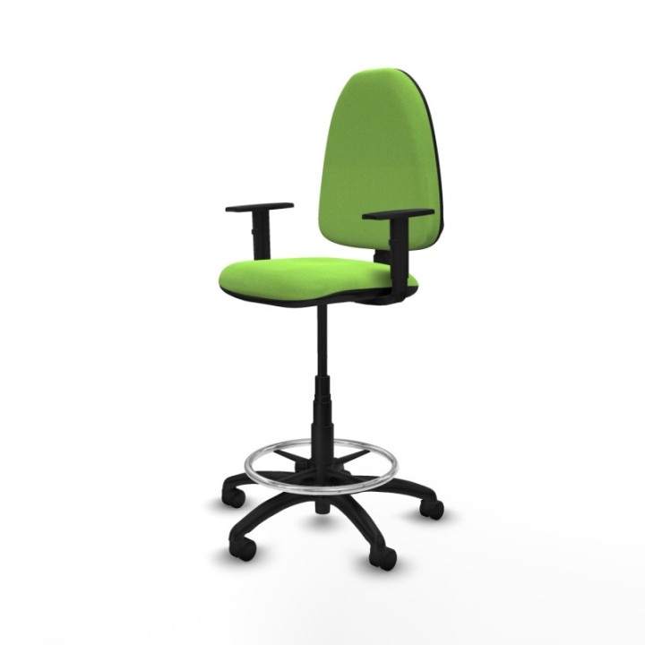 Taburete Aýna CP bali pistacho brazos 1D base poliamida ruedas nailon 50mm