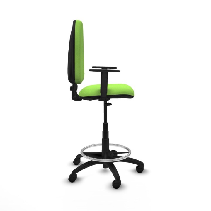 Taburete Aýna CP bali pistacho brazos 1D base poliamida ruedas nailon 50mm