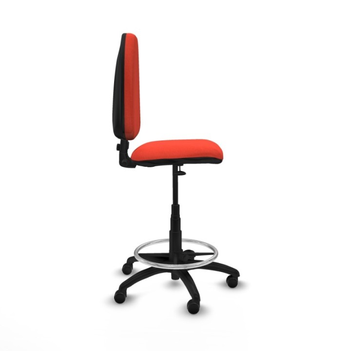 Taburete Aýna CP bali naranja oscuro base poliamida ruedas engomadas 50mm