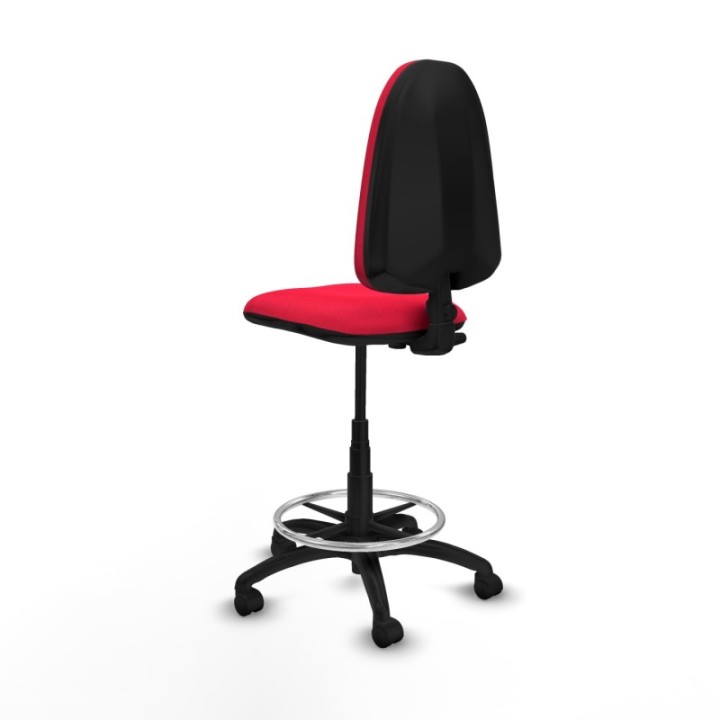 Taburete Aýna CP bali rojo base poliamida ruedas nailon 50mm