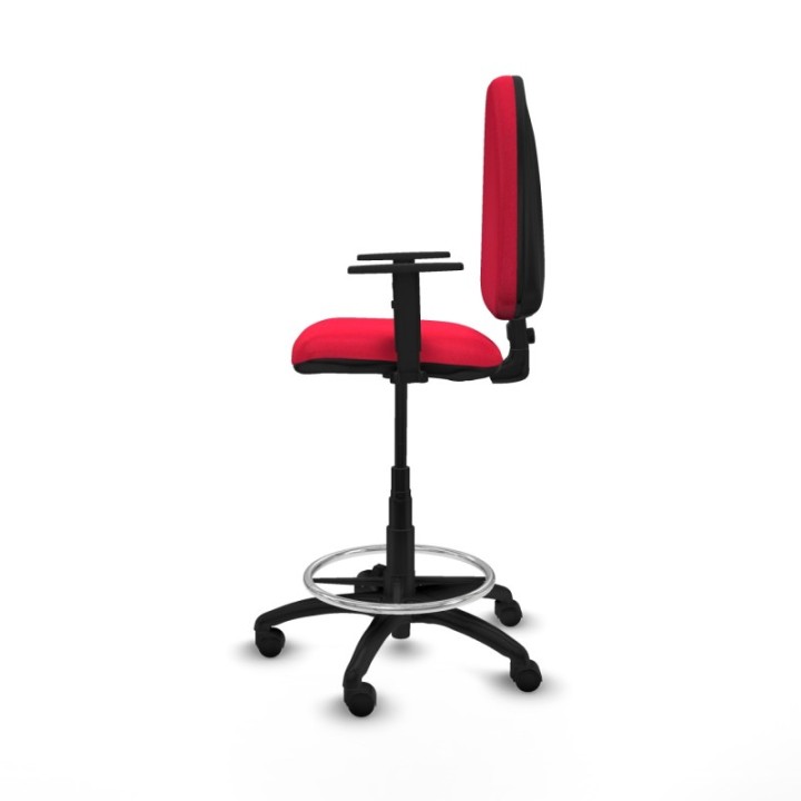 Taburete Aýna CP bali rojo brazos 1D base poliamida ruedas nailon 50mm