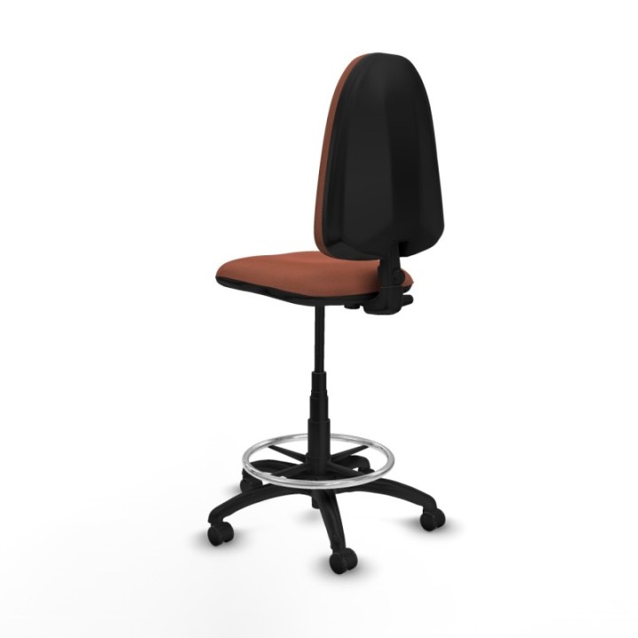 Taburete Aýna CP bali marrón base poliamida ruedas engomadas 50mm