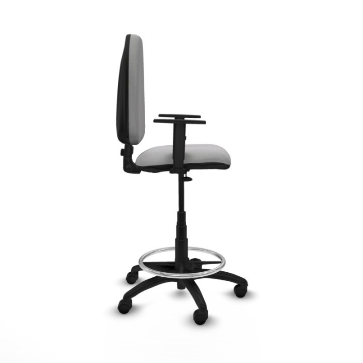 Taburete Aýna CP bali gris claro brazos 1D base poliamida ruedas nailon 50mm