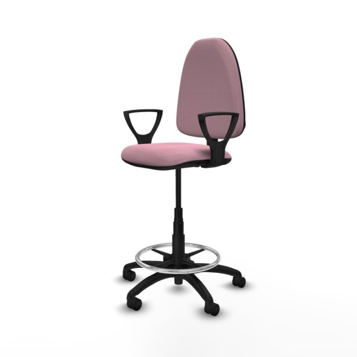 Taburete Aýna CP bali rosa brazos fijos base poliamida ruedas nailon 50mm