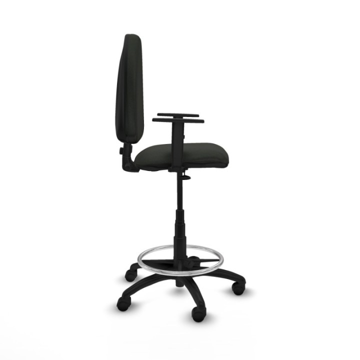 Taburete Aýna CP bali negro brazos 1D base poliamida ruedas nailon 50mm