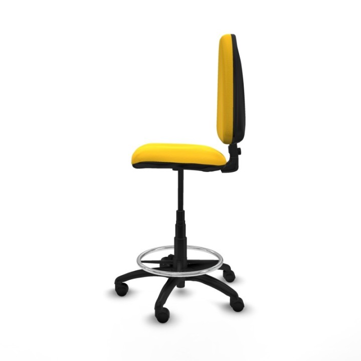 Taburete Aýna CP similpiel amarillo base poliamida ruedas nailon 50mm