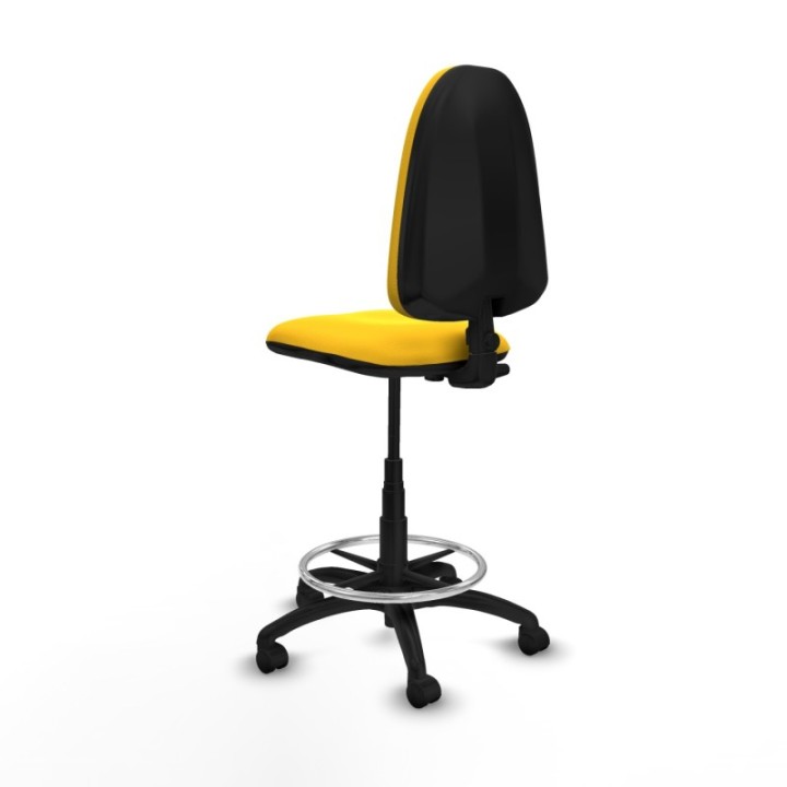 Taburete Aýna CP similpiel amarillo base poliamida ruedas nailon 50mm