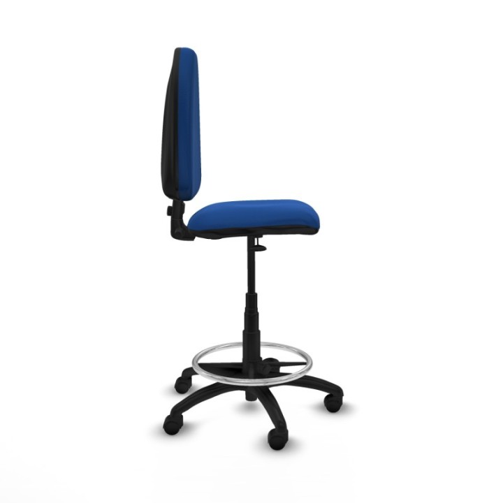 Taburete Aýna CP similpiel azul base poliamida ruedas nailon 50mm