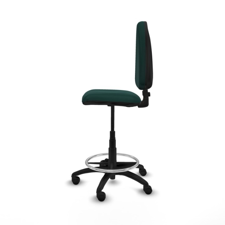 Taburete Aýna CP similpiel verde botella base poliamida ruedas nailon 50mm