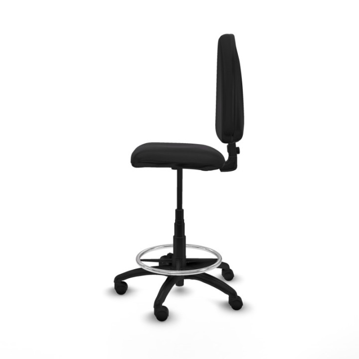 Taburete Aýna CP similpiel negro base poliamida ruedas nailon 50mm