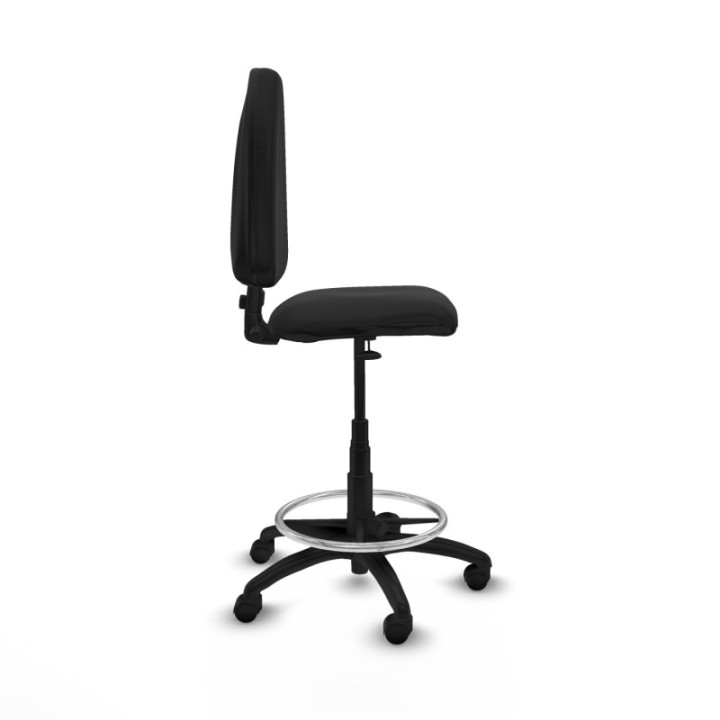 Taburete Aýna CP similpiel negro base poliamida ruedas nailon 50mm