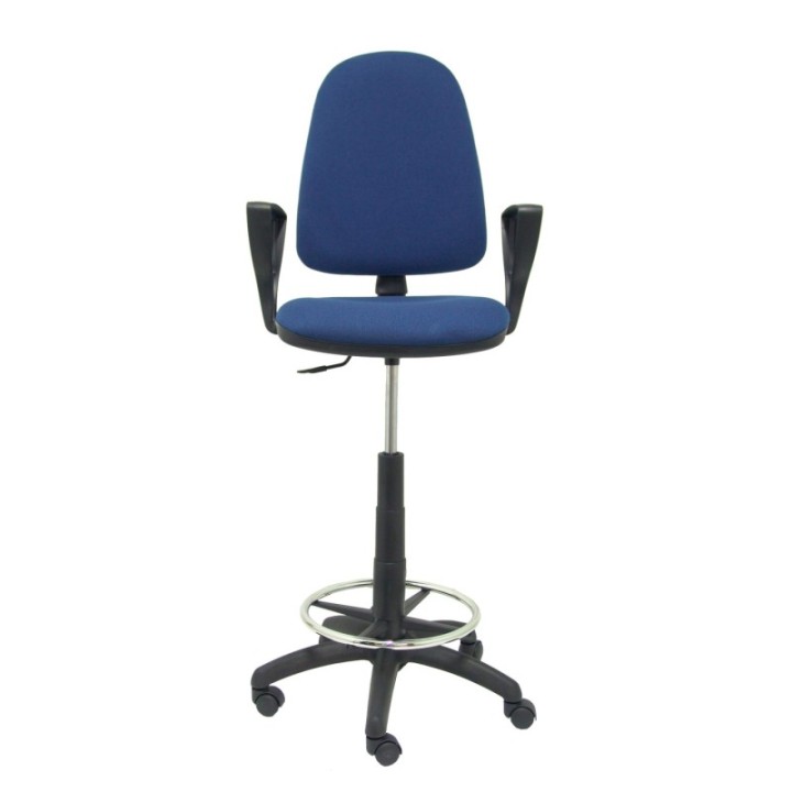 Taburete Aýna bali azul marino con brazos fijos