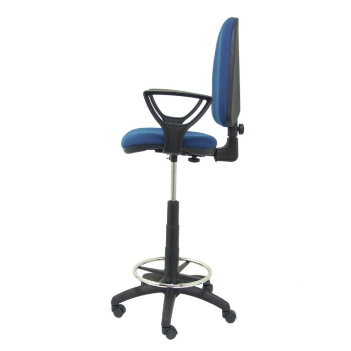 Taburete Aýna bali azul marino con brazos fijos