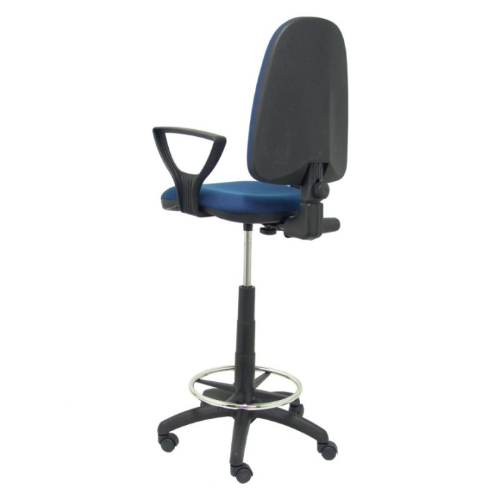 Taburete Aýna bali azul marino con brazos fijos