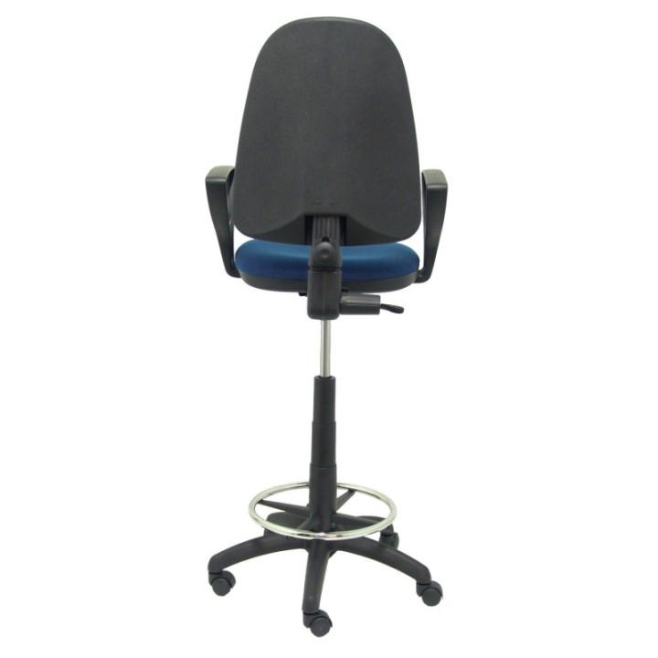 Taburete Aýna bali azul marino con brazos fijos