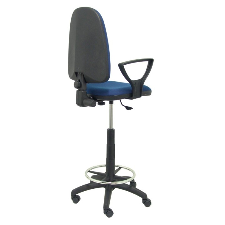 Taburete Aýna bali azul marino con brazos fijos