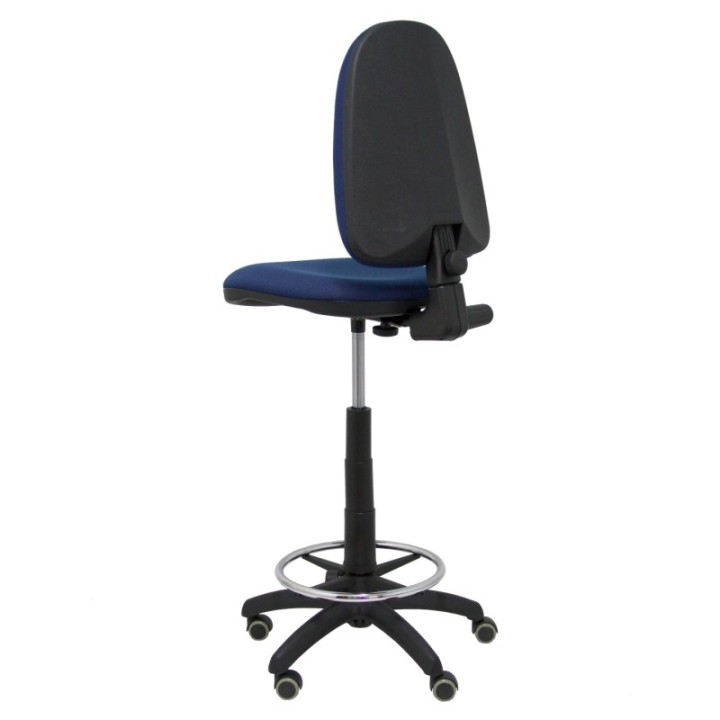 Taburete Aýna bali azul marino ruedas de parqué