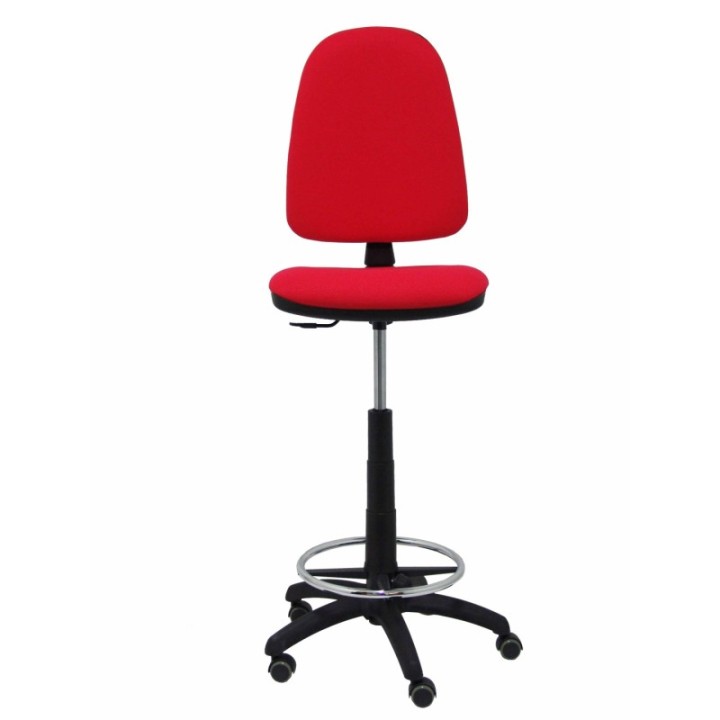 Taburete Aýna bali rojo ruedas de parqué