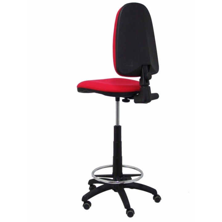 Taburete Aýna bali rojo ruedas de parqué