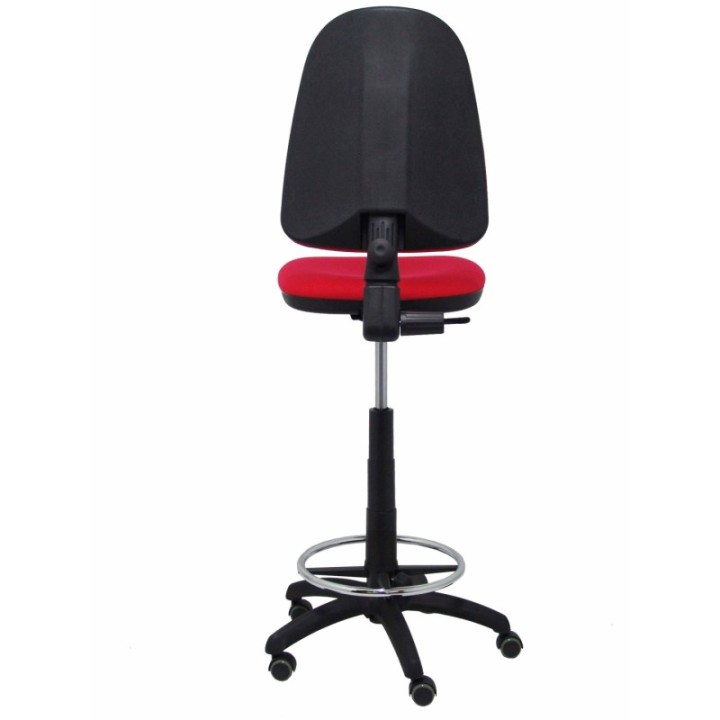 Taburete Aýna bali rojo ruedas de parqué