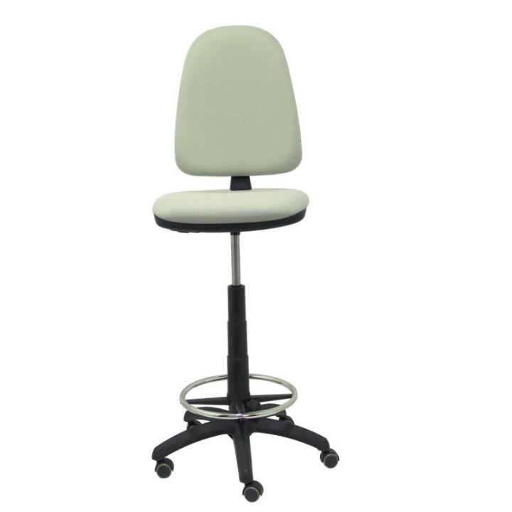 Taburete Aýna bali gris claro ruedas de parqué