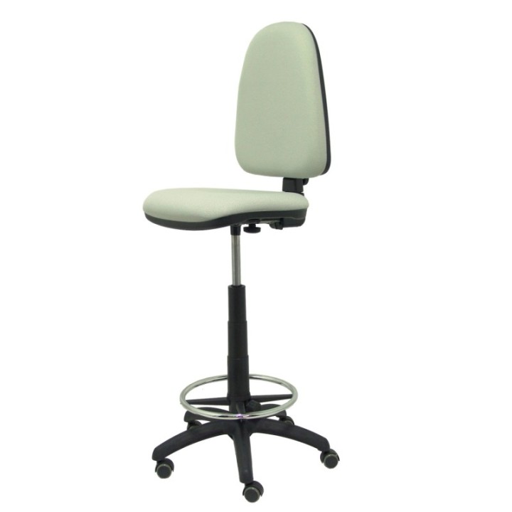 Taburete Aýna bali gris claro ruedas de parqué