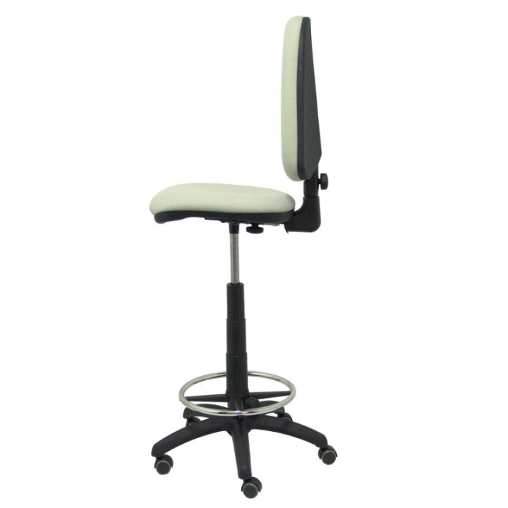 Taburete Aýna bali gris claro ruedas de parqué