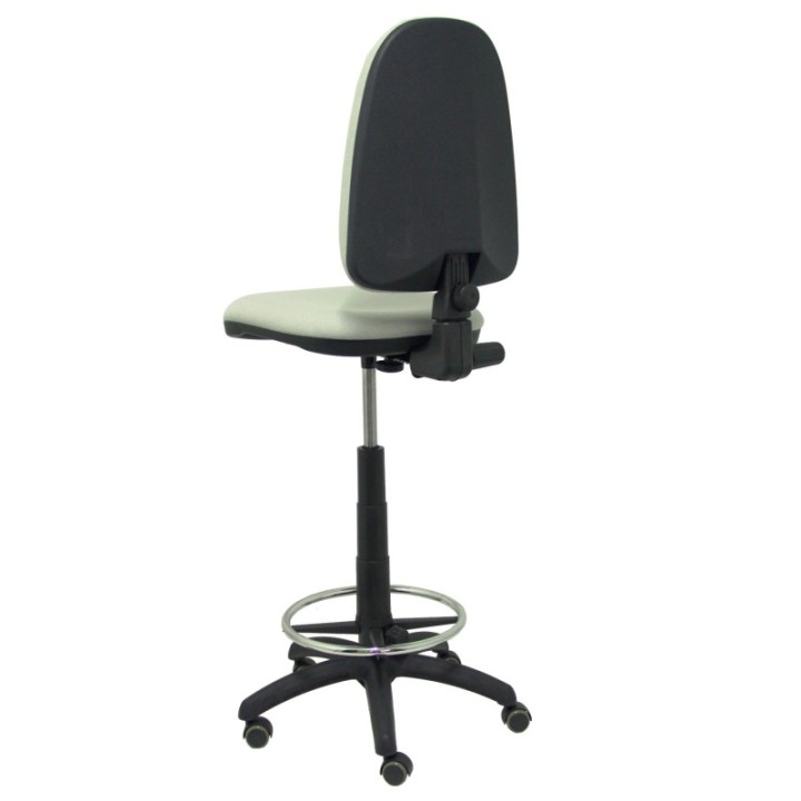 Taburete Aýna bali gris claro ruedas de parqué