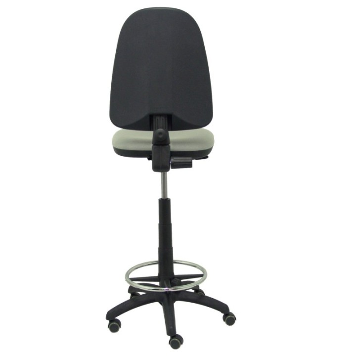 Taburete Aýna bali gris claro ruedas de parqué