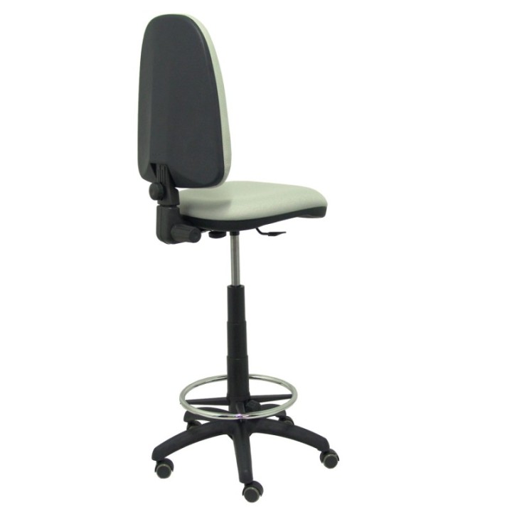 Taburete Aýna bali gris claro ruedas de parqué