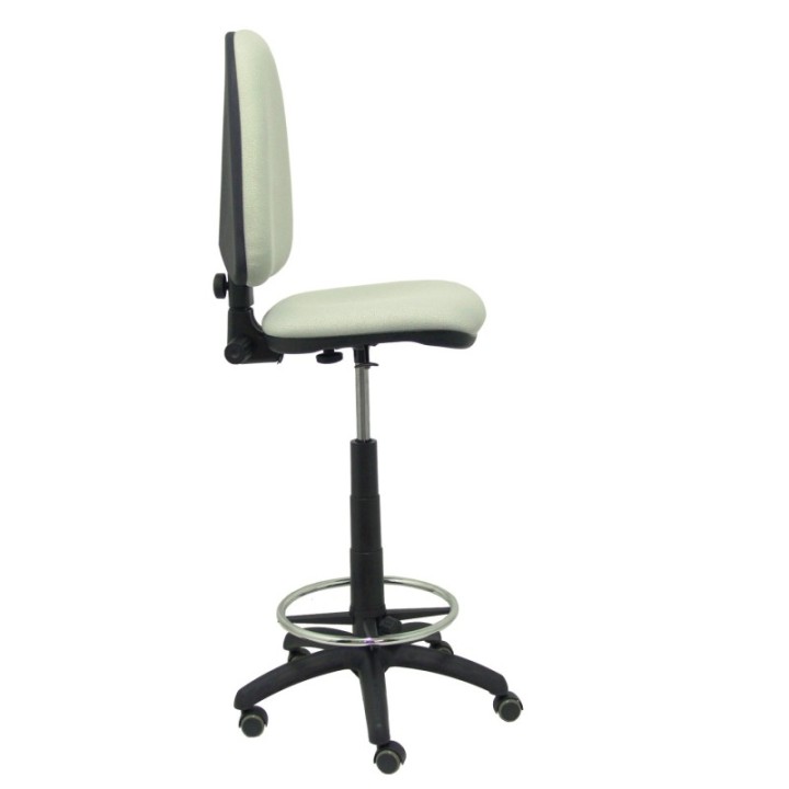 Taburete Aýna bali gris claro ruedas de parqué