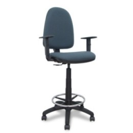 Taburete Aýna bali gris oscuro brazos regulables