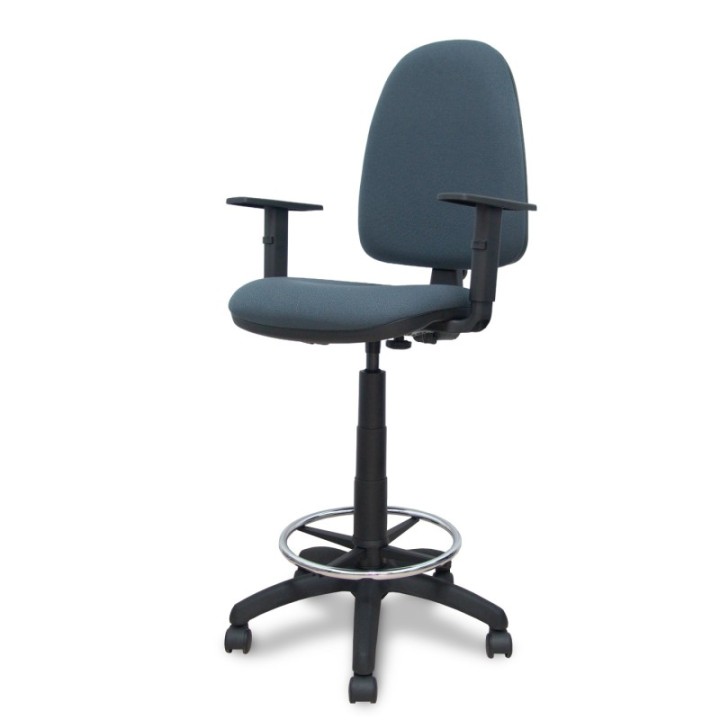 Taburete Aýna bali gris oscuro brazos regulables