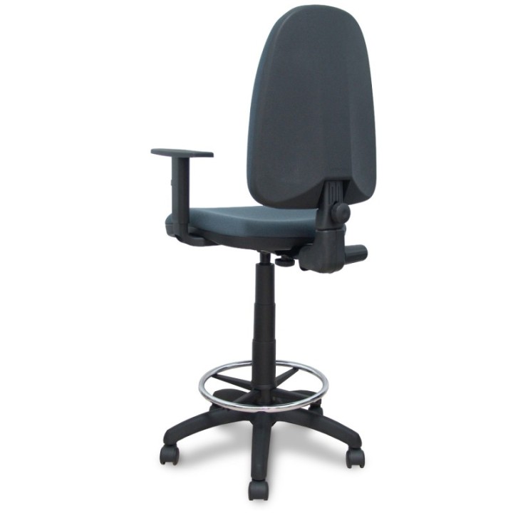 Taburete Aýna bali gris oscuro brazos regulables