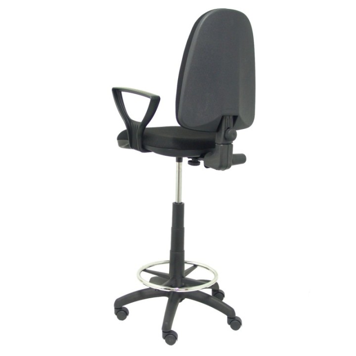 Taburete Aýna bali negro con brazos fijos