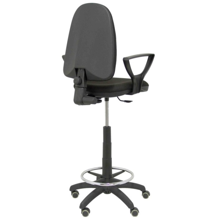 Taburete Aýna bali negro brazos fijos ruedas de parqué