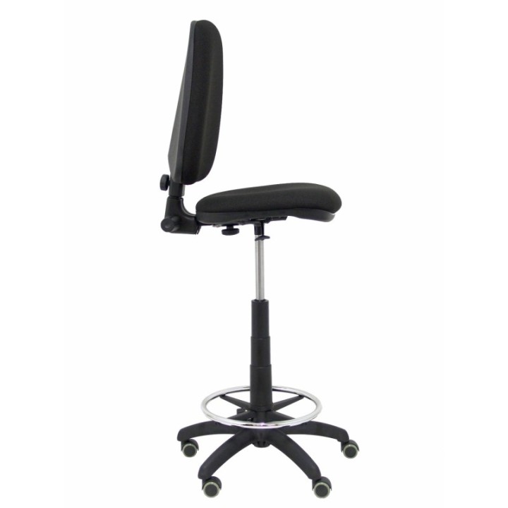 Taburete Aýna bali negro ruedas de parqué