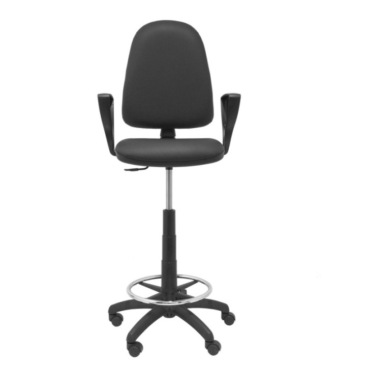 Taburete Aýna similpiel negro con brazos